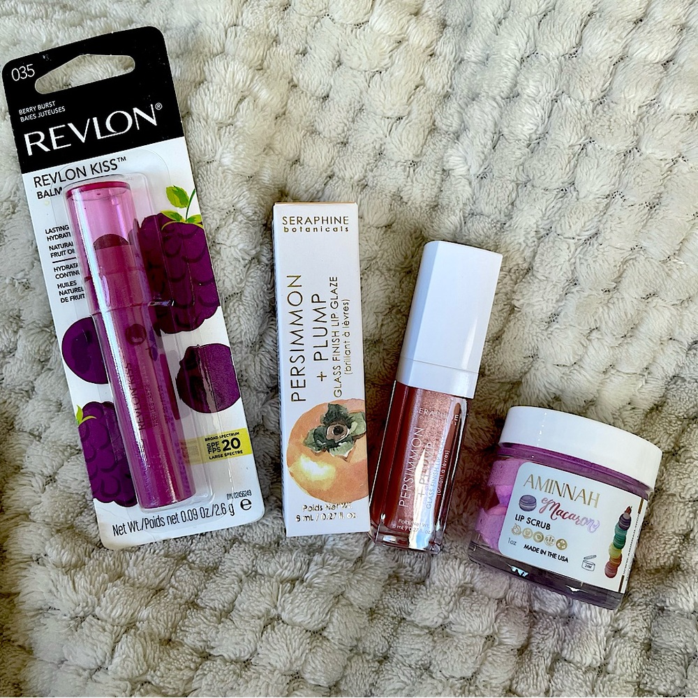 Lip Balm, Lip Scrub, & Lip Glaze Bundle